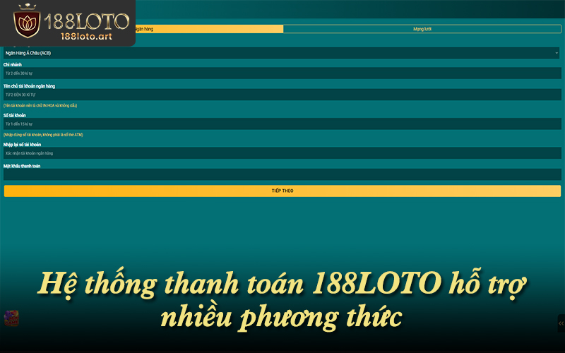 Giao dịch 188LOTO xử lý nhanh trong 1-5 phút