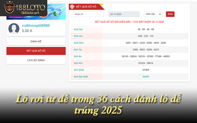 Lô rơi từ đề trong 36 cách đánh lô dễ trúng 2025